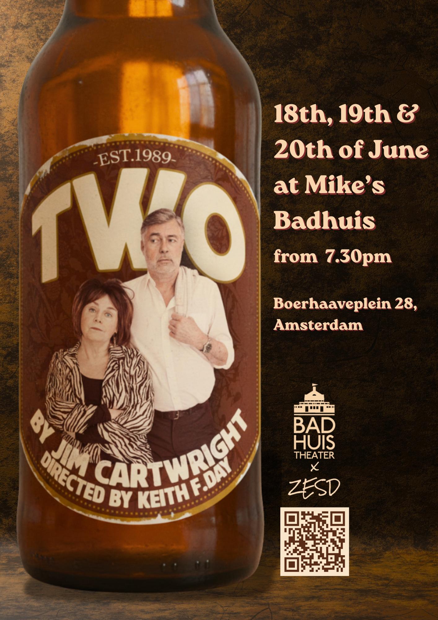 Two by Jim Cartwright — 18, 19, 20 June 2026 at Badhuistheater Amsterdam